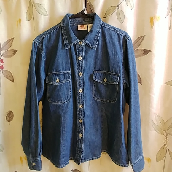 Faded Glory Tops - Woman's Faded Glory Denim Button Up Shirt